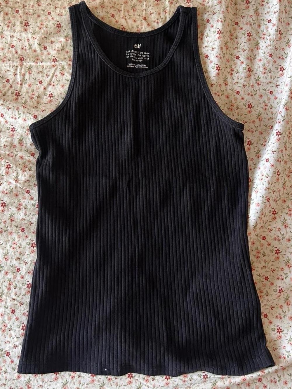 H&M Black Ribbed Scoop Neck Tank